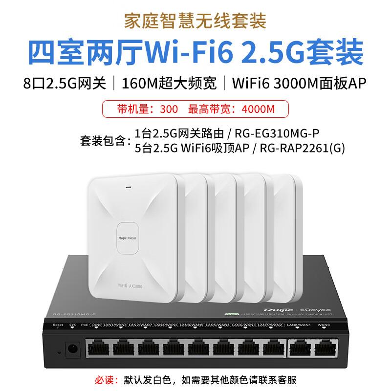 Ruijie 2.5G WiFi 6 Whole-House Ceiling AP System (CN Version)