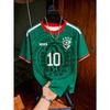 Herren Mexico 10 Print Rundhals Kurzarm T-Shirt Sportliches Jersey Streetwear Grünes Tee Sommer Mode Oberteile