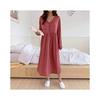 Maternity Pajamas One Piece Nursing Clothes with Nursing Mouth Nursing Mouth One Piece Long Sleeve Open Front Button Large Size Autumn Fall Winter