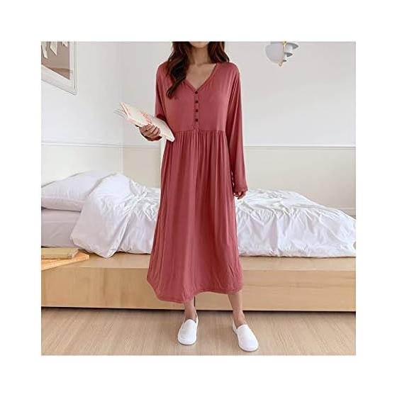 Maternity Pajamas One Piece Nursing Clothes with Nursing Mouth Nursing Mouth One Piece Long Sleeve Open Front Button Large Size Autumn Fall Winter