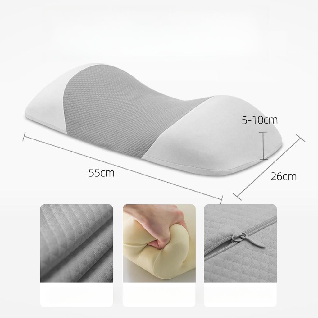 1pcs Ergonomic Lumbar Support Pillow for Sleeping Memory Foam Bed Pillow with Orthopedic Design Waist Cushion Posture Corrector