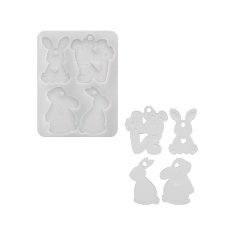 Easter Eggs/Hare Silicone Molds 4 Cavities Resin Jewelry Molds for Soap Candle Resin Jewelry Making Holiday Decoration