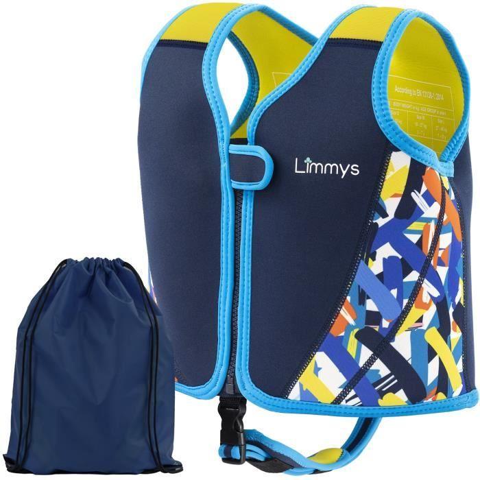 Gilet de Natation - Limmys - Premium - 8 Flotteurs Amovibles - Harnais de Sécurité - Bleu Marine