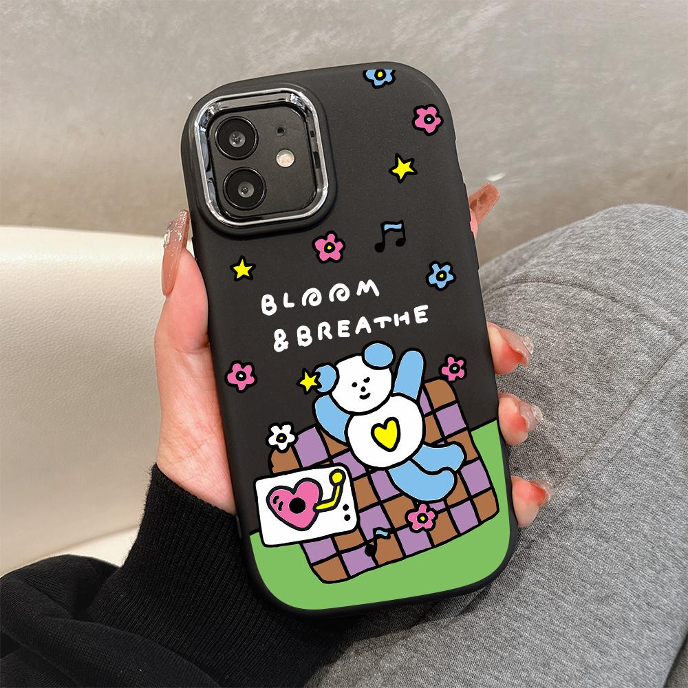 For OPPO A16 A38 A57 A58 A74 A78 A98 Reno8T Reno13F Realme C25S C53 C65 Cartoon Black Cat Silver Edge Soft Liquid Silicone Protective Casing