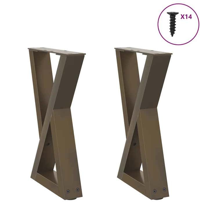 VidaXL Pieds de table basse 2 pièces Acier naturel 28 x (42-43,3) cm Acier 4012699