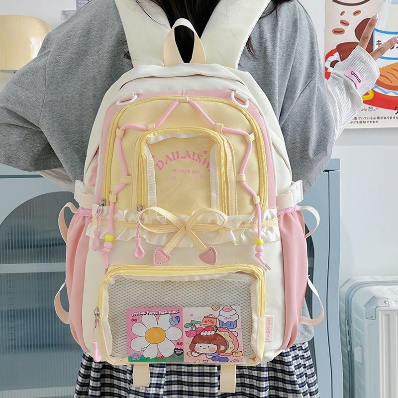 New High-value, Fresh and Sweet Candy-colored Backpack, Lightweight and Large-capacity Backpack for Junior High School Students
