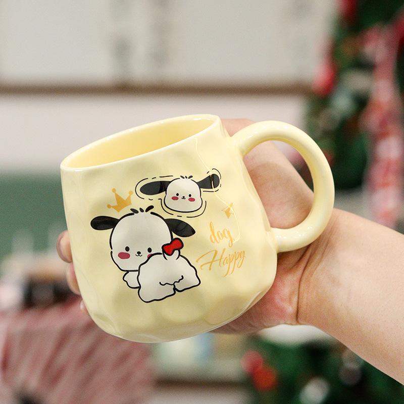 Cute Puppy Mug Gift Box Home Water Cup High-value Large Capacity Ceramic Cup with Cover Spoon