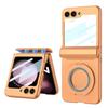 For Samsung Galaxy Z Flip 6 5 Case Magnetic Wireless Charging Matte Hinge Folding Ring Bracket Mirror Film Shockproof Hard Cover