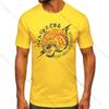Men's Tiger Printed Vintage T-shirt Sport 100% Cotton Funny Tees for Men Women Sportswear Tops