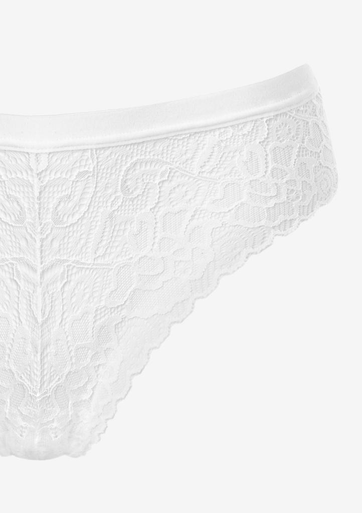 Women's White Lace Brazilian Briefs Ortensia Pierre Cardin