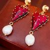 1 Pair Vintage Elegant Heart-Shaped Pearl Earrings, Luxury Gift for Valentine's Day, Christmas, Suitable for Women's Daily Wear and Gatherings
