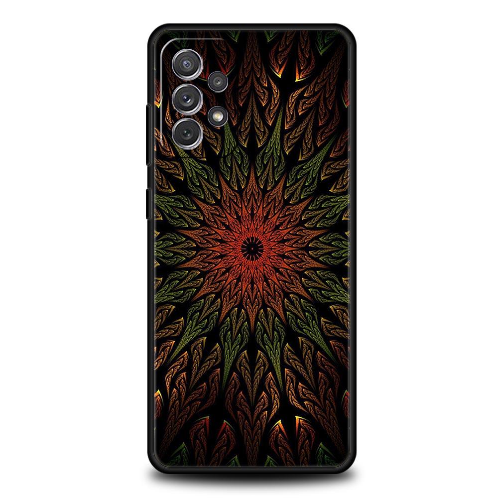 Retro Circular Totem Design Phone Case for Samsung Galaxy A55 A35 A17 A07 A15 A13 A25 A51 A71 A72 A73 A32 A52 A52S A41 Soft TPU