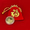 Chinese Zodiac Goat Commemorative Coin 1Pcs Gold Plated with Acrylic Case Red Pouch for Beginner Coin Collectors