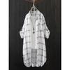 Plaid Shirt Women's Summer Korean Version 1116 Loose Sunscreen Clothes Tide Women's Shirt Medium and Long Hong Kong Style Thin Coat Women