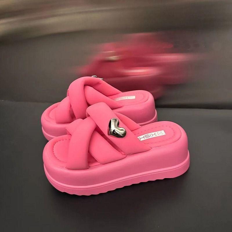 Premium super fairy slippers women's summer outer wear 2025 new summer fashion versatile thick bottom heightening one-word drag