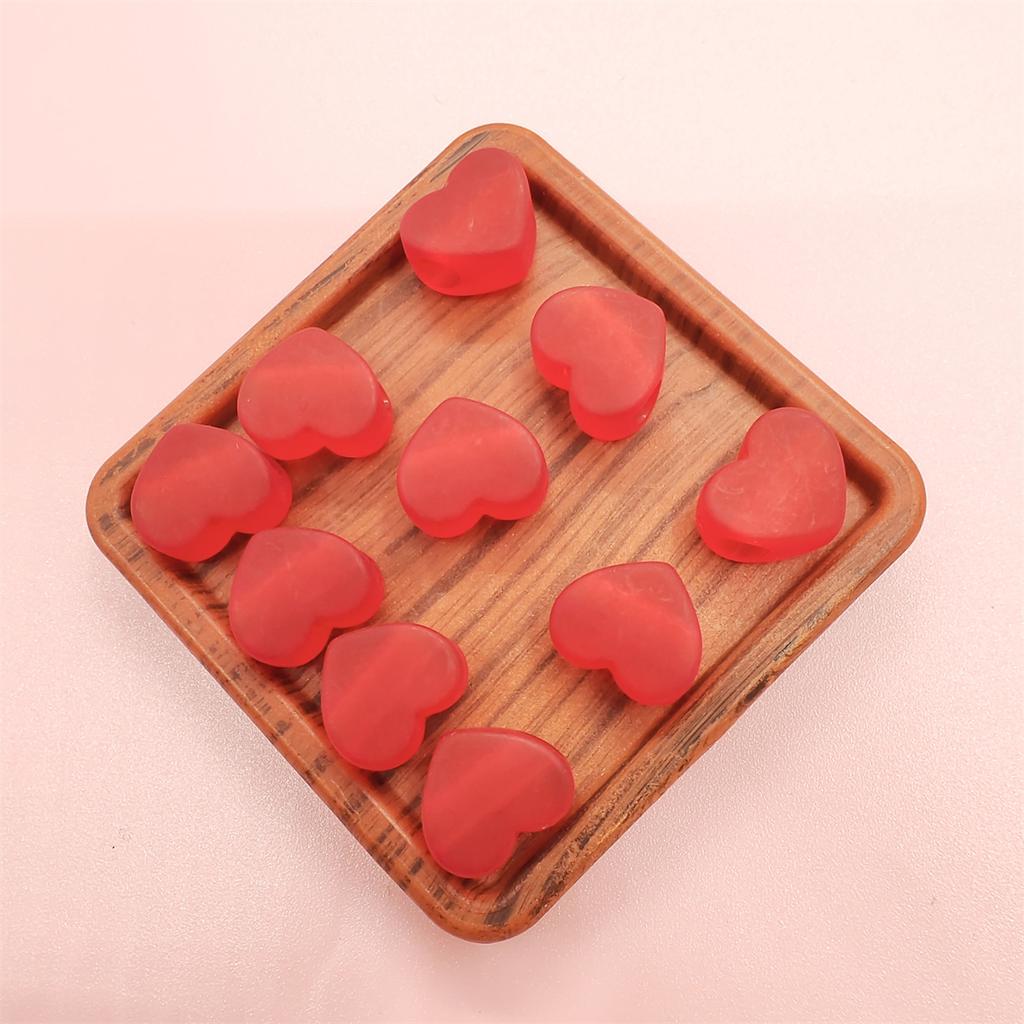 50Pcs DIY Accessories Handmade For Heart Shape Jewelry Making Transparent Frosted Acrylic Beads Earrings Hair Jewelry Bracelet Necklace Charms