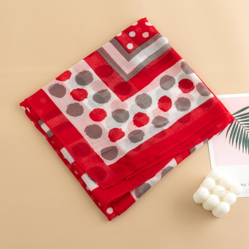 

Polka dot printed square scarf versatile professional decoration small scarf light luxury fashion commuting simulation silk scarf women 108*108cm