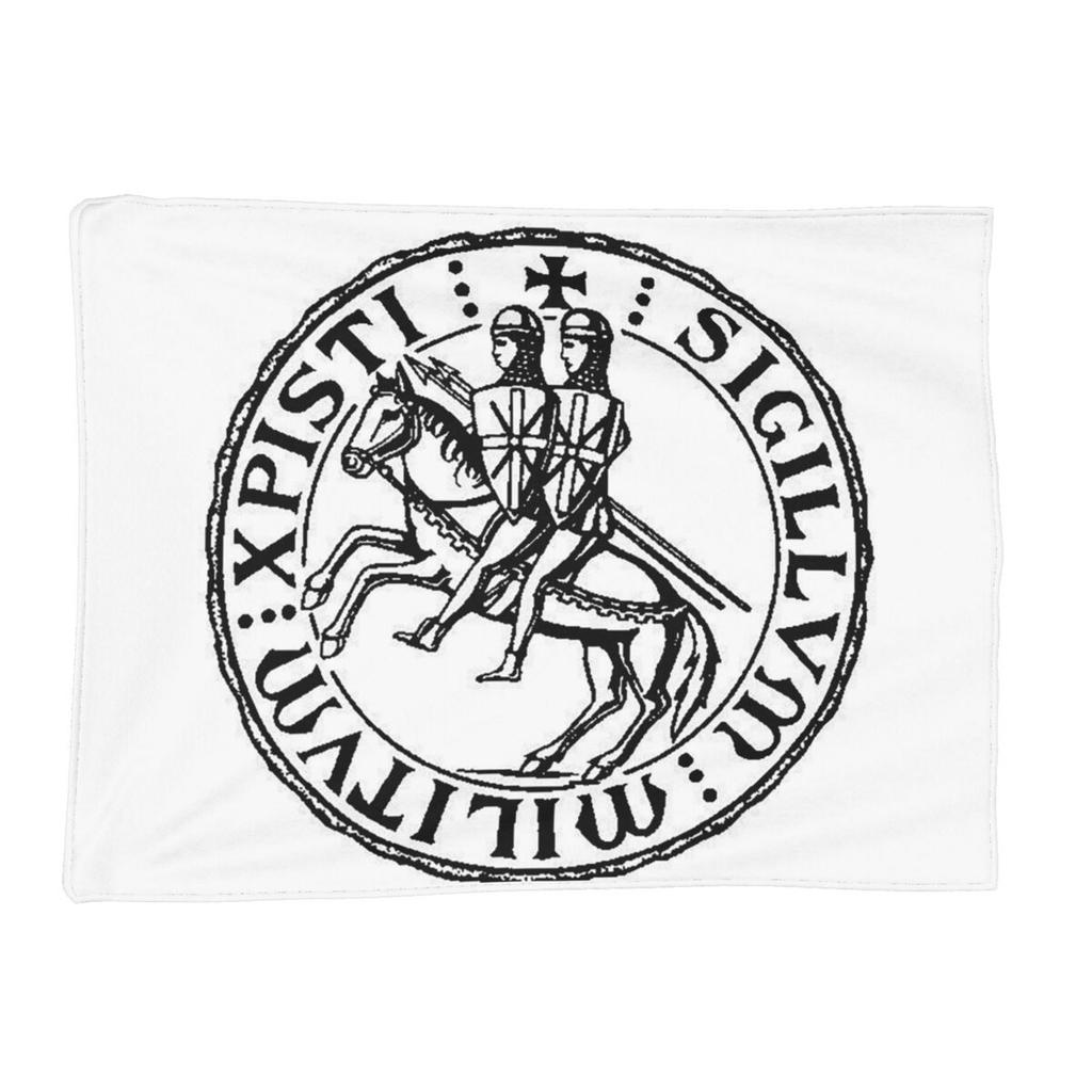 Knights Templar Flag With Coat Of Arms Medieval Warrior Cross Blankets Soft Flannel Throw Blanket Plush for Bed room Home Couch