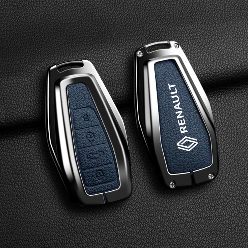 Interior Stickers Zinc Alloy Car Key Case Key Cover Suitable for Renault Koleos Kadjar CAPTUR Kwid K-ZE Clio Car Accessories Key