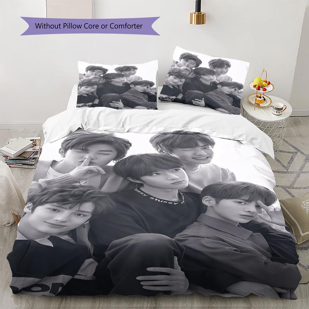 TXT Pattern Bedding Home Decoration Birthday Gift ( 1 duvet cover + 2 pillowcase, without core),fan merchandise.