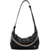 Trendy Minimalist Metal Letter Chain PVC Shoulder Bag Women Bags Space-Black DH3573-001