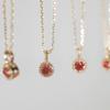 Vintage Red Rose Zircon Pendant Necklace - S925 Silver, 18K Gold-Plated, Single Diamond, Versatile Women's Temperament