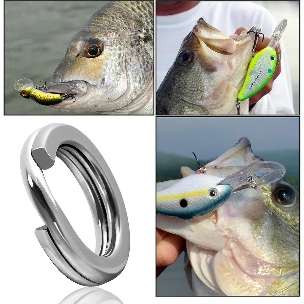 High-Strength Stainless Steel Split Rings for Fishing Lures Loop 5 Size Kit 200/250Pcs Corrosion-Resistant Connector Rings