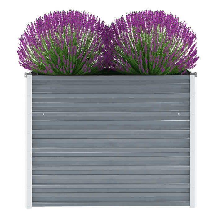 VidaXL Lit Surélevé Acier Galvanisé 100x40x77 cm Gris Jardinière Pot de Fleurs 44852