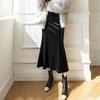 Autumn Winter Corduroy Women Clothing Elegant Mermaid Skirt High Waist Bag Hip Solid Color Aesthetic England All Match Skirt