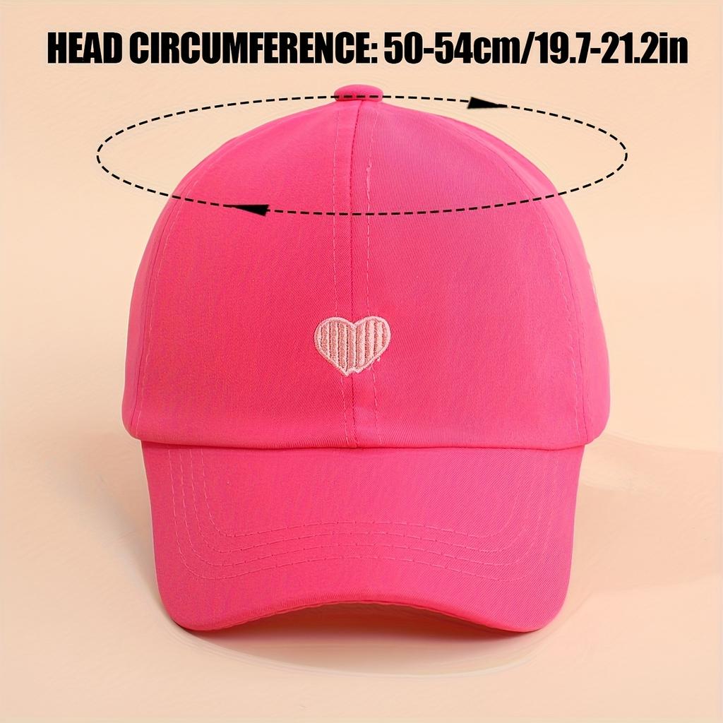 Youngsters' Baseball Cap with Heart Embroidery and "Love & Kindness" Design - Breathable Sun Hat for Boys and Girls Ages 3-7
