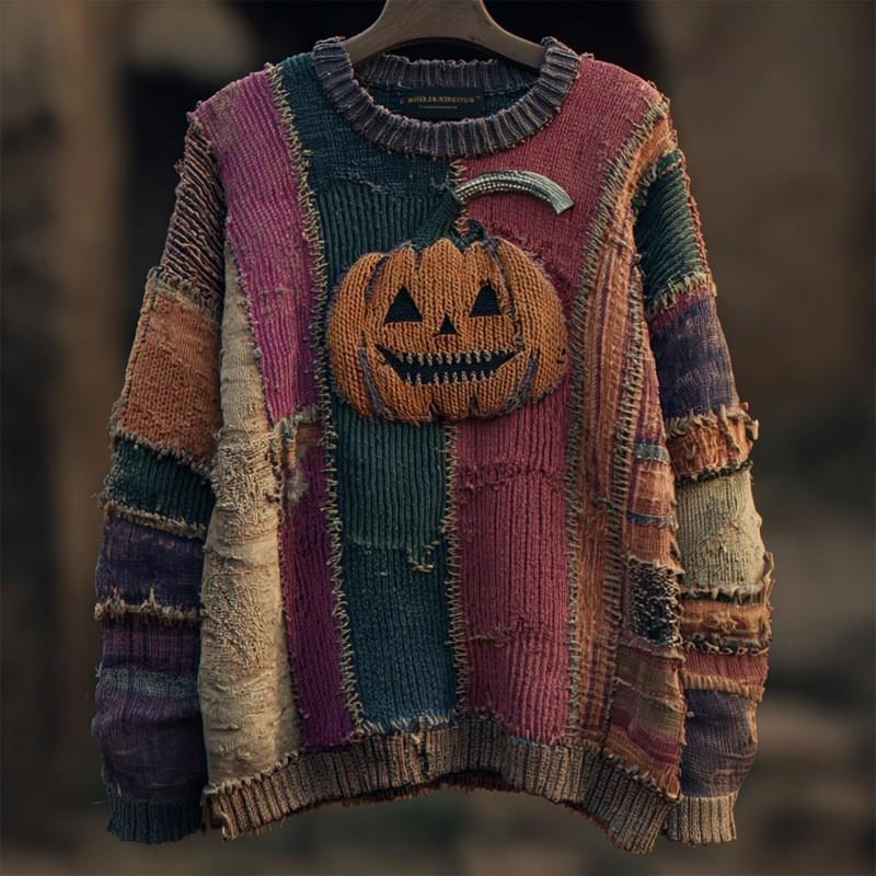 Halloween 3D Digital Print Womens Loose Fit Crew Neck Sweatshirt Soft Comfortable Casual Streetwear
