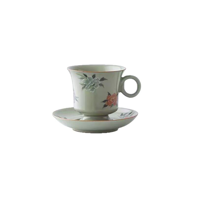 Ru Kiln Coffee Cup High-Grade Exquisite High-Value Ceramic Cup And Saucer Niche Design Thickened Anti-Scalding Tea Cup