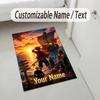 Personalized Crystal Velvet Carpet,One Piece Custom Printed Name, Plush Area Rug For Home Indoor Decor