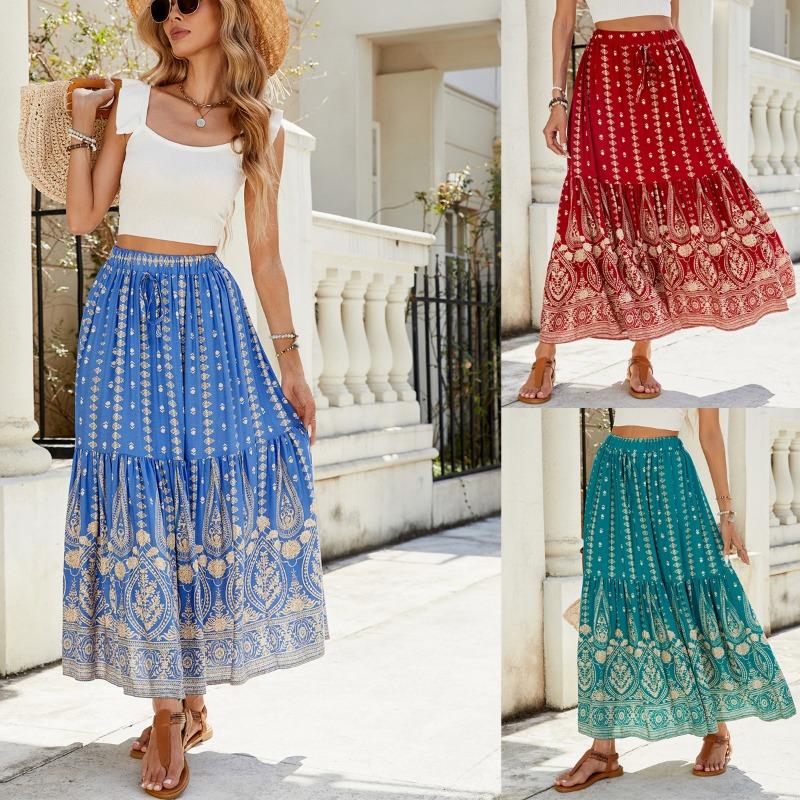 Gonna Swing da Donna Bohemien Vacanza a Vita Alta Gonna da Spiaggia