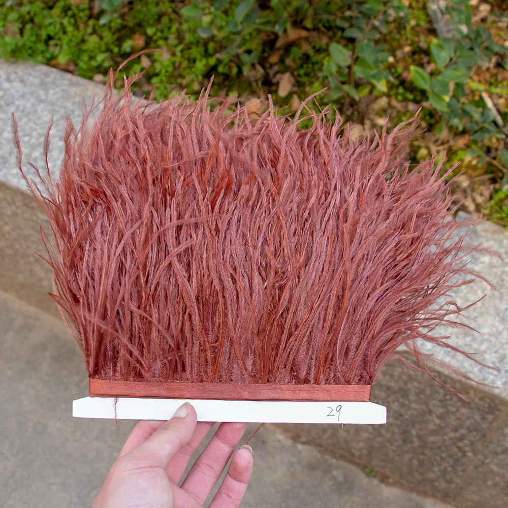 8-10 cm Högkvalitativ Strutsfjäder Trim Frans Naturliga Plymer Band För Hantverk Kläder Sybehör Bröllopsdekoration