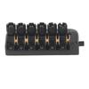 Walfront Headless Guitar Bridge Tailpiece 6-String Saddle Universal Accessory and String Lock Replacement Black