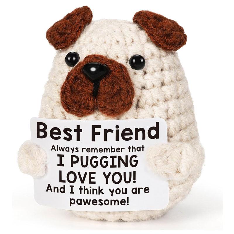 Kawaii Emotional Support Doll Positive Crochet Animal Mini Handwoven Animal Bookshelf Desk Decor Gift 41AD1W1D