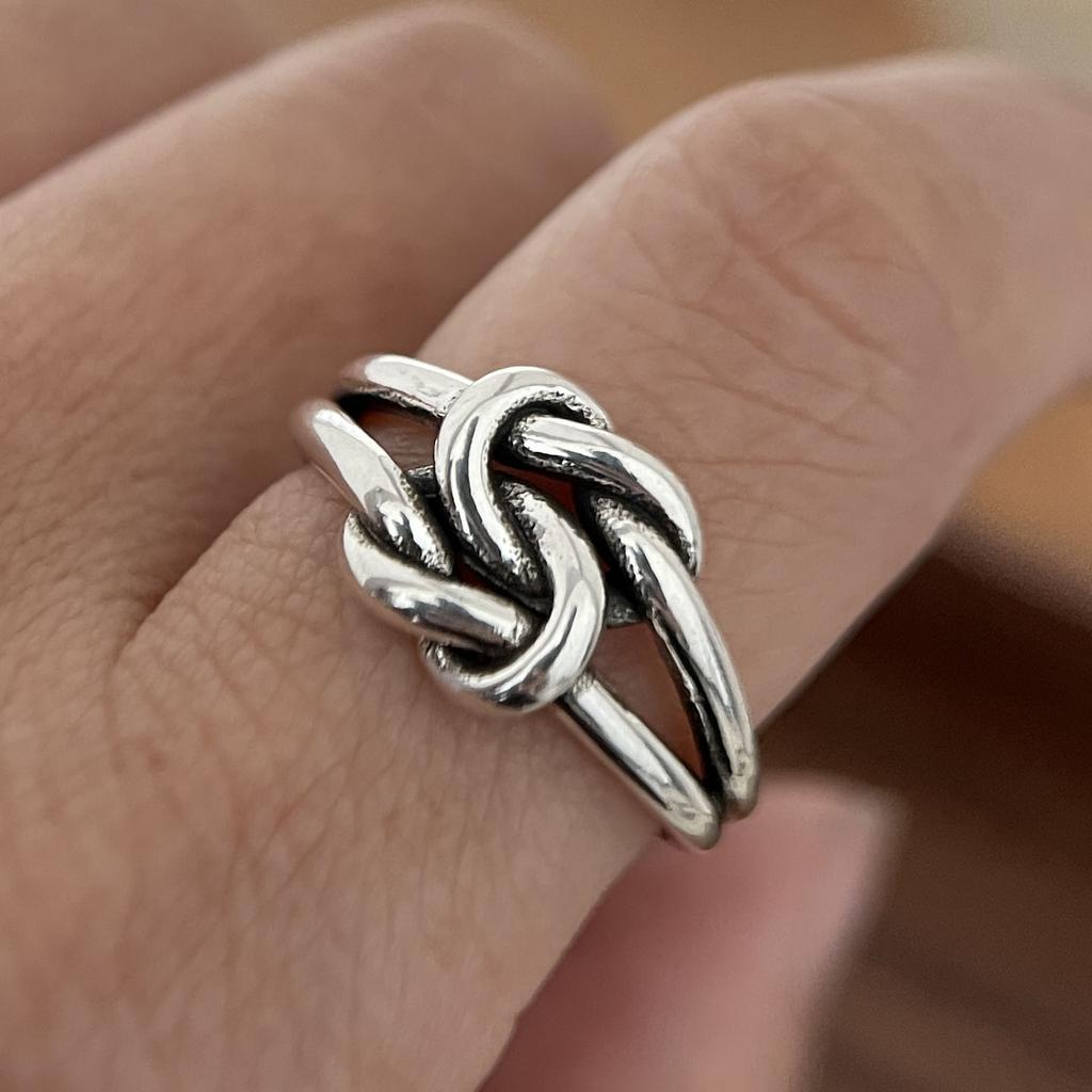 925 Sterling Silver Rings for Women Couple Minimalist Handmade Simple Retro Chain Ring Party Jewelry Gift Prevent Allergy