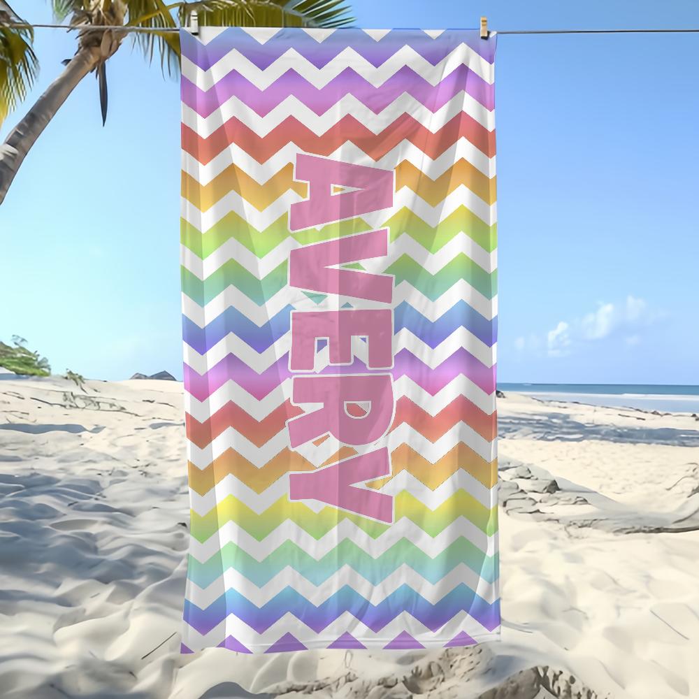 Onda Colorida arte Meninas Toalha macia Personalizada impressa Toalhas de Praia Viagem natação Férias de Verão Férias banho Piscina Acampamento Presente