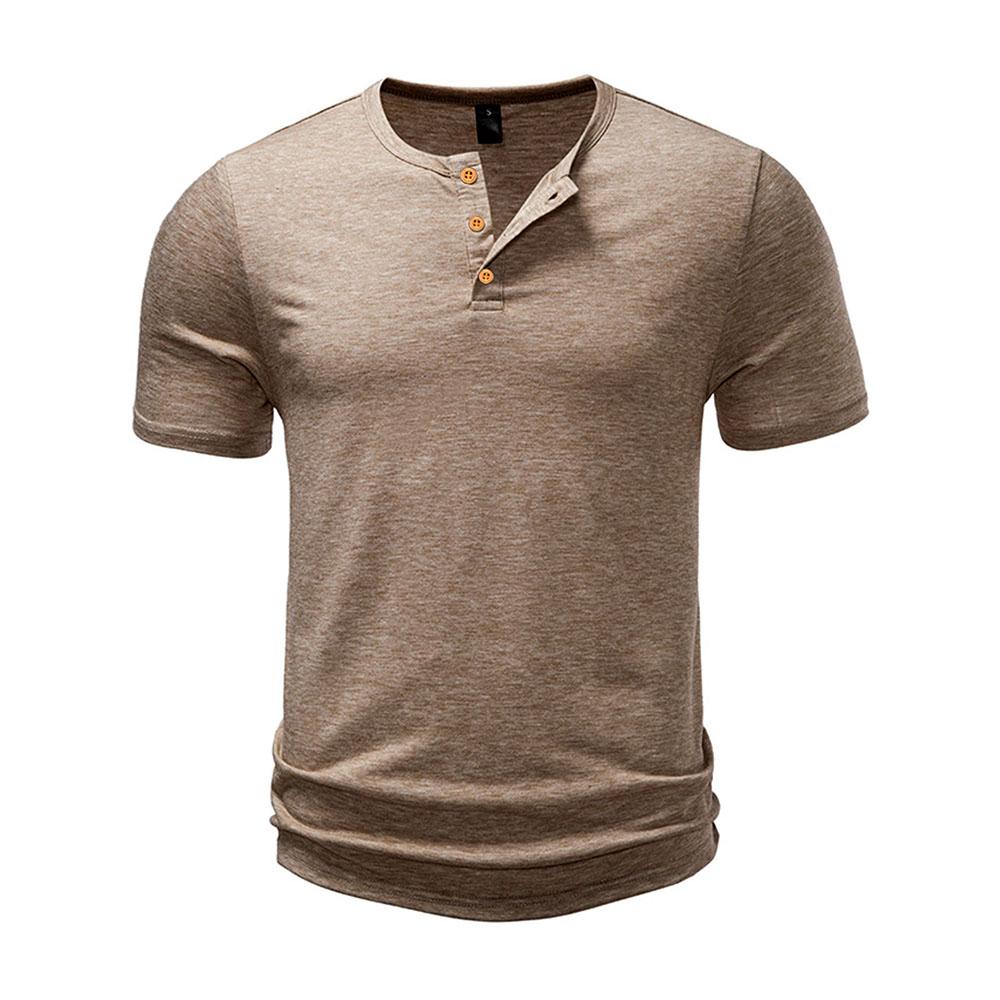 Men's Cotton T-shirt Summer Breathable Solid Color Slim Fit Cozy Short Sleeve Tees Casual Simple Style Soft Fabric Clothing
