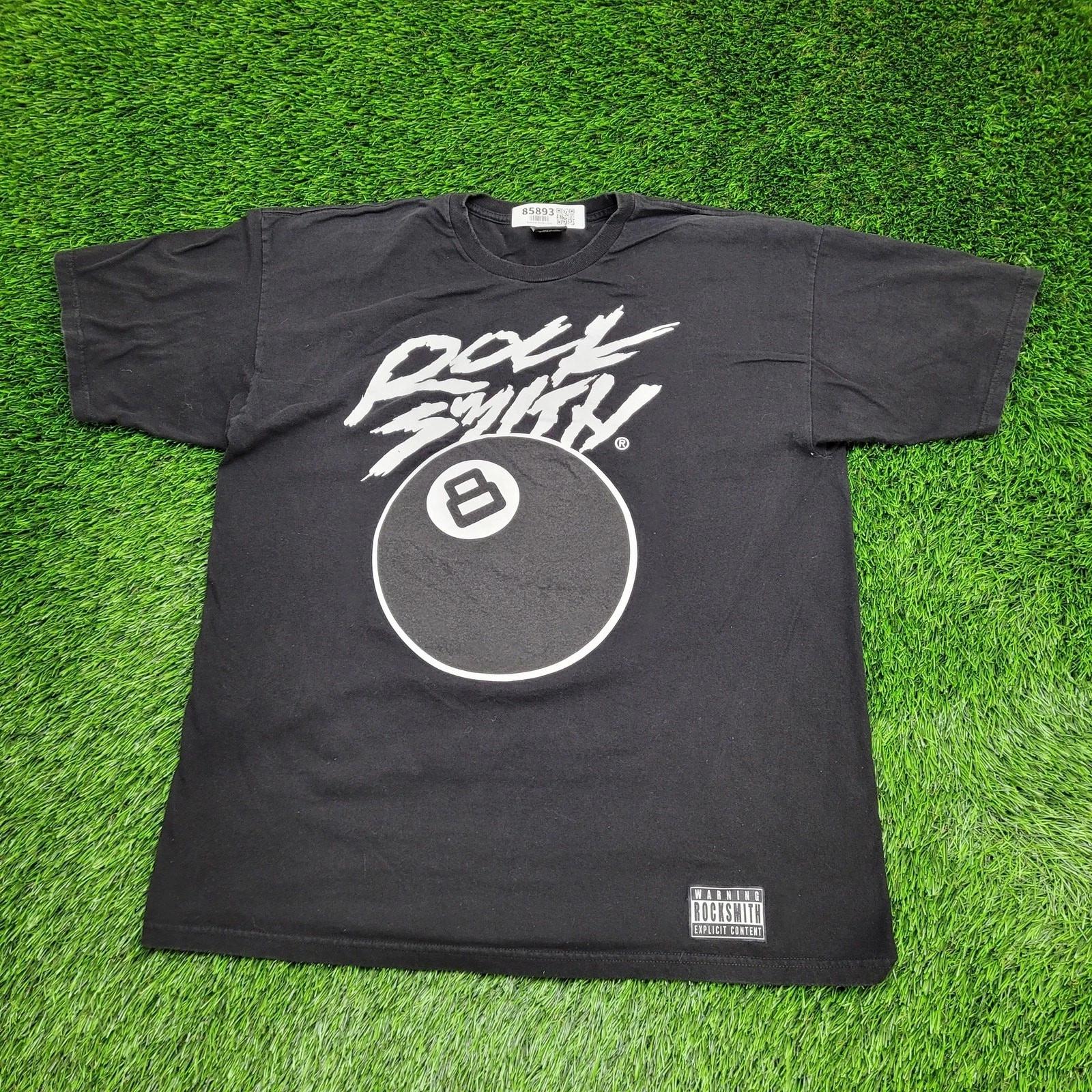 

Vintage Rock-Smith 8-Ball-Pool Shirt L/XL 23x29 Black Billiard M