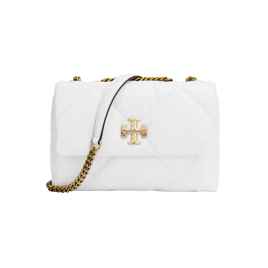 Tory Burch Kira Chain Shoulder Bag Flap Closure Napa Leather Crossbody Women bags White 154706-100