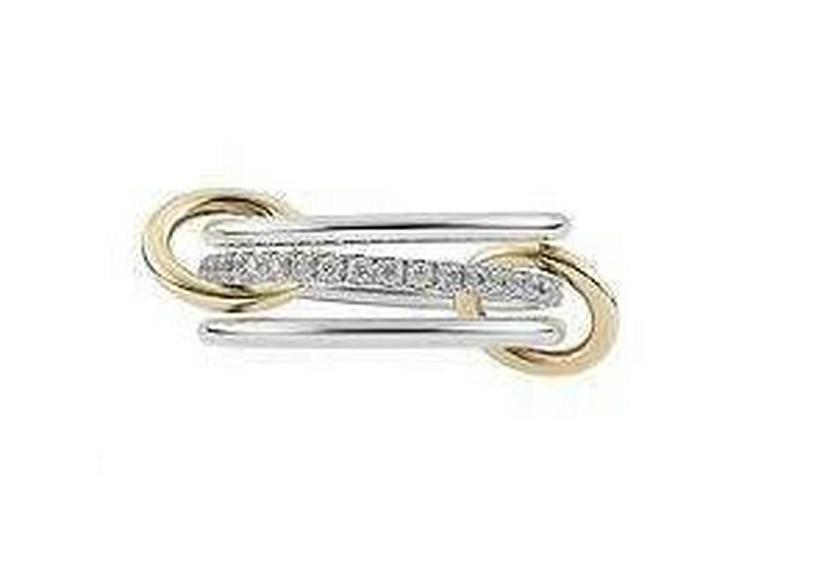 Interlocking Zircon Diamond Ring - Two-Tone Trendy Personalized Design