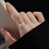 925 Sterling Silver Zircon Adjustable Engagement Rings For Women Wedding Elegant Jewelry Ladies Accessories Gifts