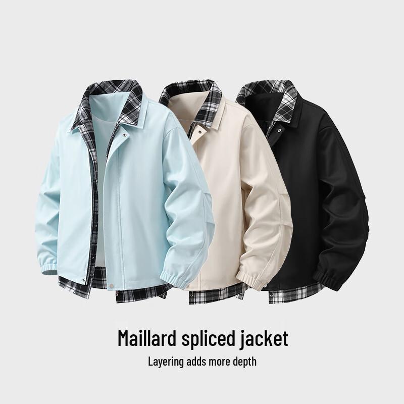 

MEDE Men s Plaid Patchwork Casual Lapel Jacket 2XL