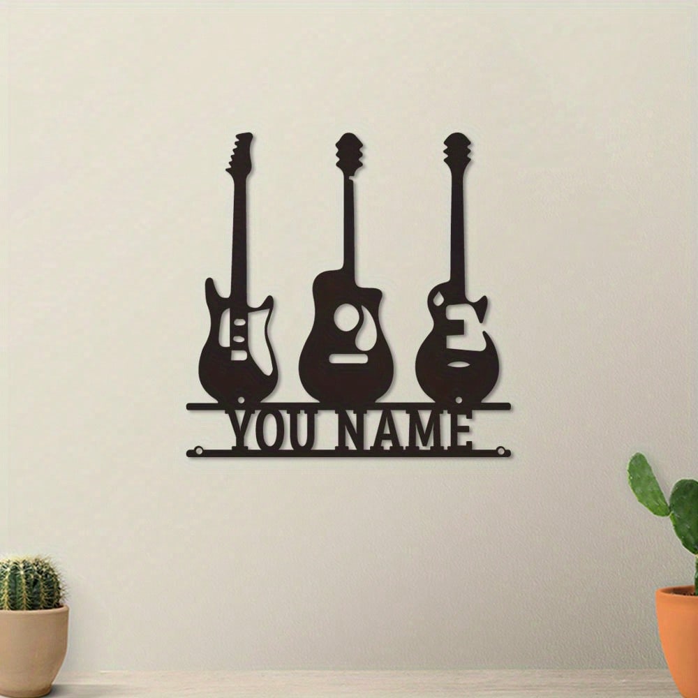 Metal Art Wall Decor, Musical Instrument Design, Customizable Logo, Vibrant Home Garden Decoration, Easy Install, Gift for Music Lovers