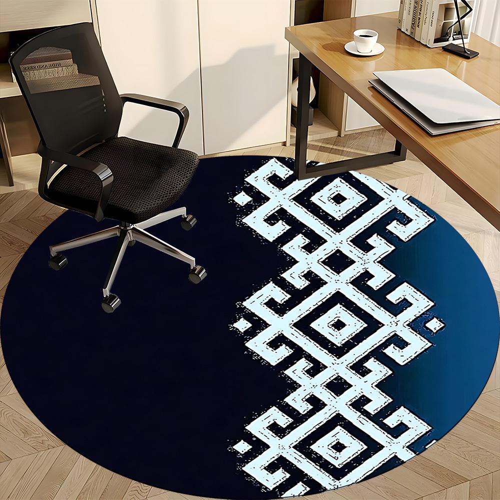 1pc Mandala Pattern Office Round Area Rug, Mat Suitable For Office, Under Office Chairs Bedroom Living Room Home Decor, Room Deco