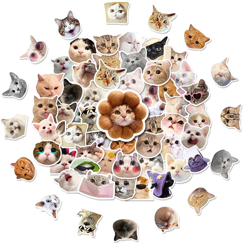10/30/50pcs Cute Cat Sticker Toys Aesthetic Children Korean Decoration Scrapbooking Stationery School Supplies Toy for Kids TMZ