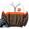Womens Streetwear Zip-Up Stand Collar Sweatshirt 3D Digital Print Loose Fit Casual Top