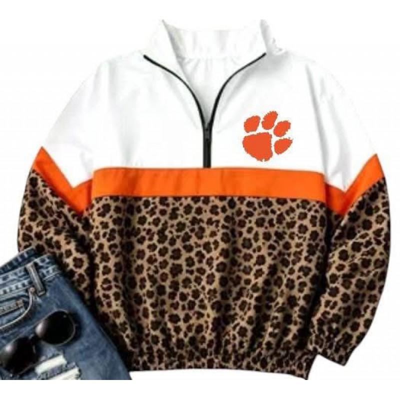 Womens Streetwear Zip-Up Stand Collar Sweatshirt 3D Digital Print Loose Fit Casual Top